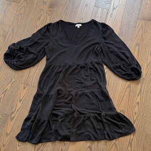 Max Studio Black Tiered Babydoll Dress